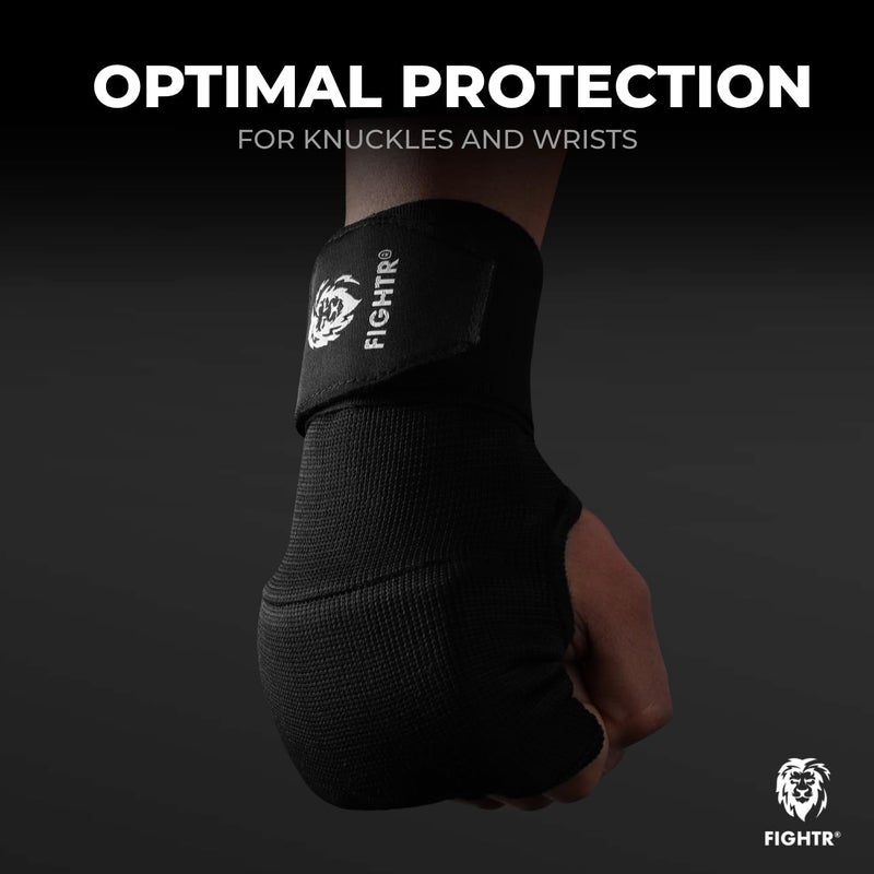 FIGHTR ® Premium Gel Inner Gloves - Quick Wrapping & More Stability | Gel Hand Wraps for Boxing, MMA, Muay Thai, & Martial Arts | with Long Wrist Wrap - Image 5
